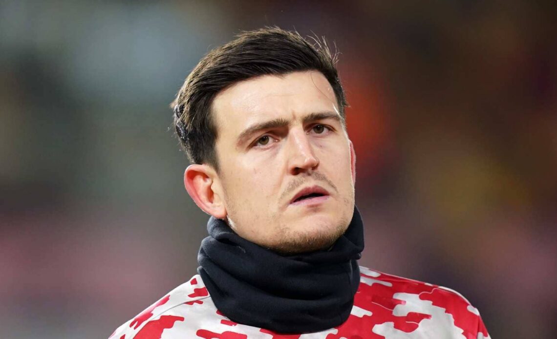 Harry Maguire during Man Utd warm-up