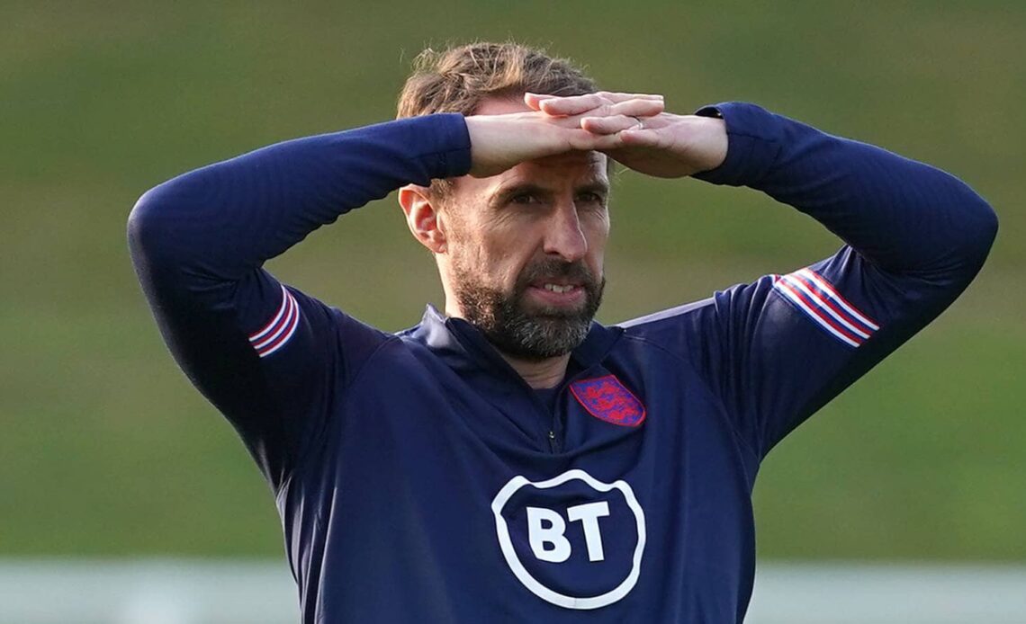 Gareth Southgate watching an England training session