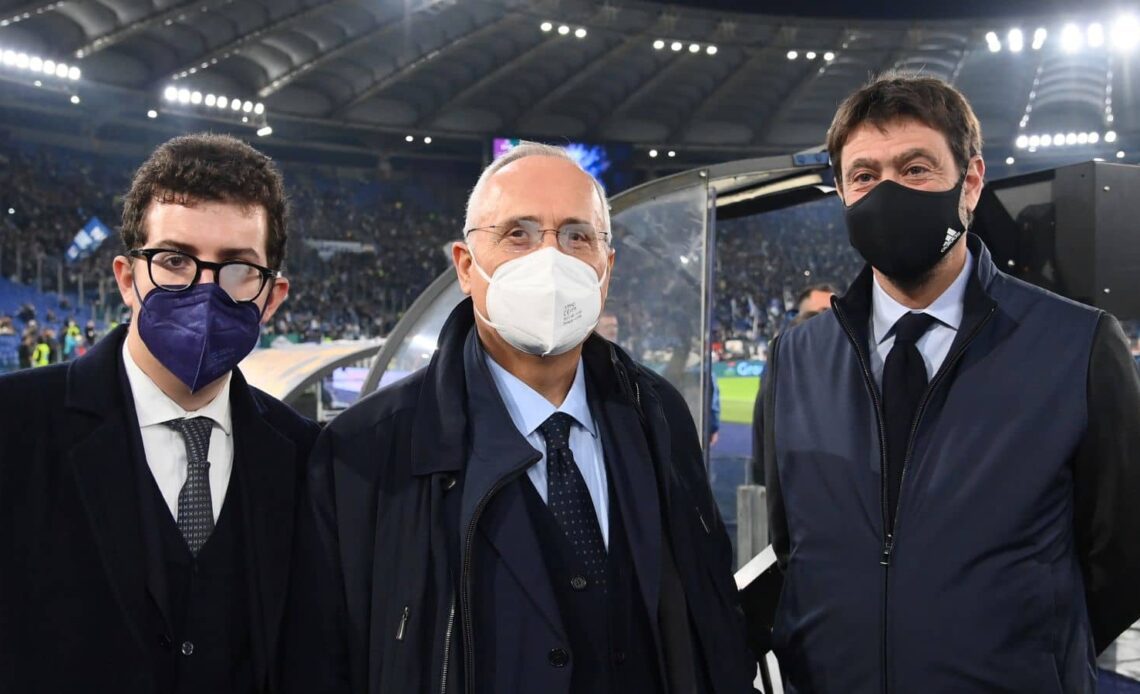 Claudio Lotito, Andrea Agnelli Lazio v Juventus November 2021
