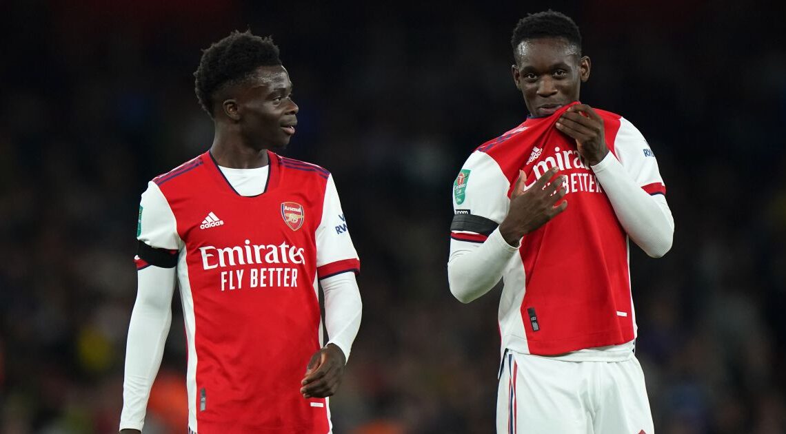 Bukayo Saka Folarin Balogun Arsenal September 2021