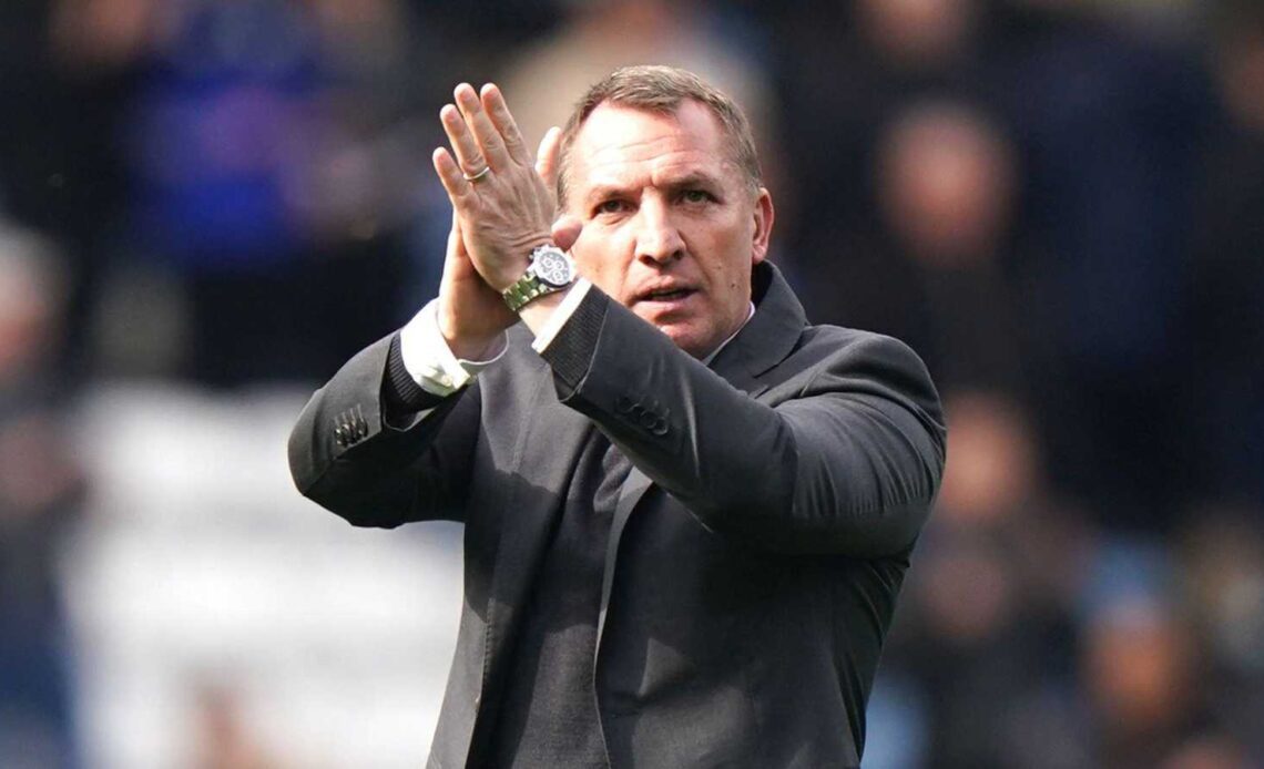 Brendan Rodgers applauding after a Leicester City match