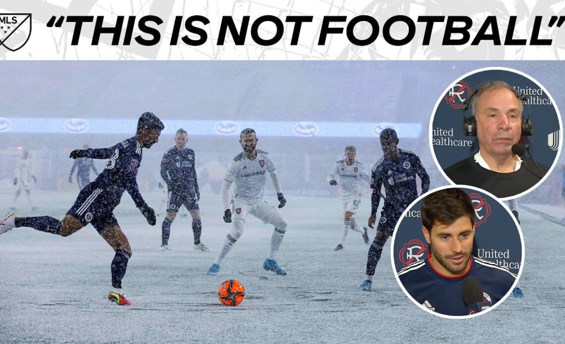 Carles Gil and Bruce Arena are not happy playing in the snow