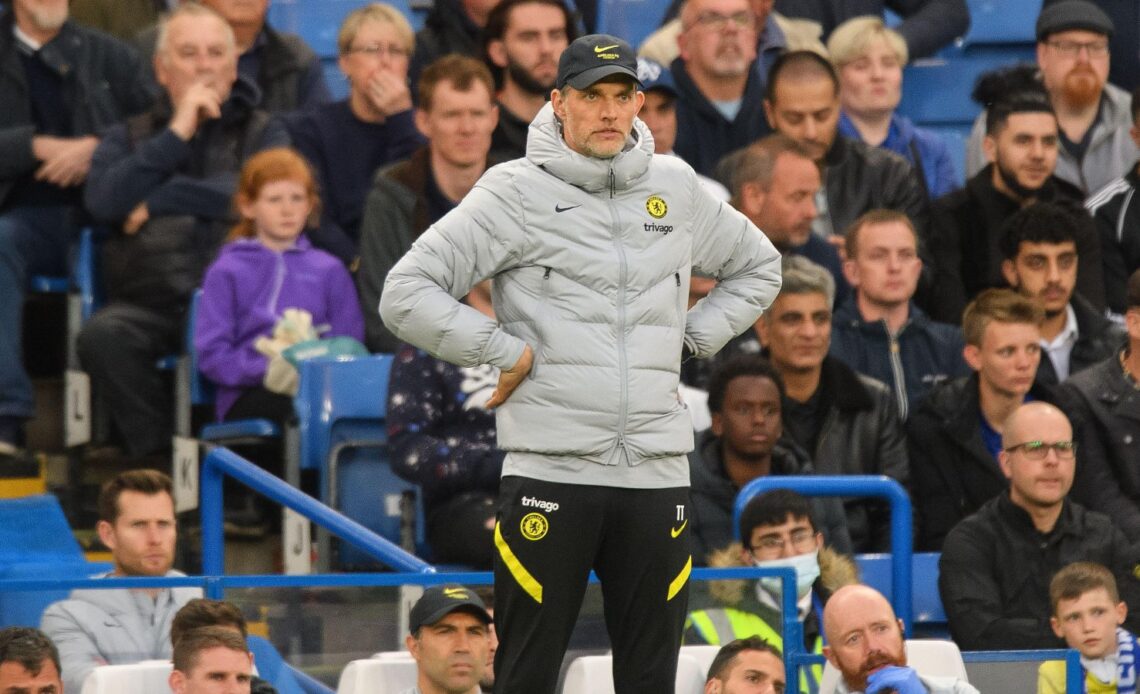 Chelsea boss Thomas Tuchel stands with his hands on his hips