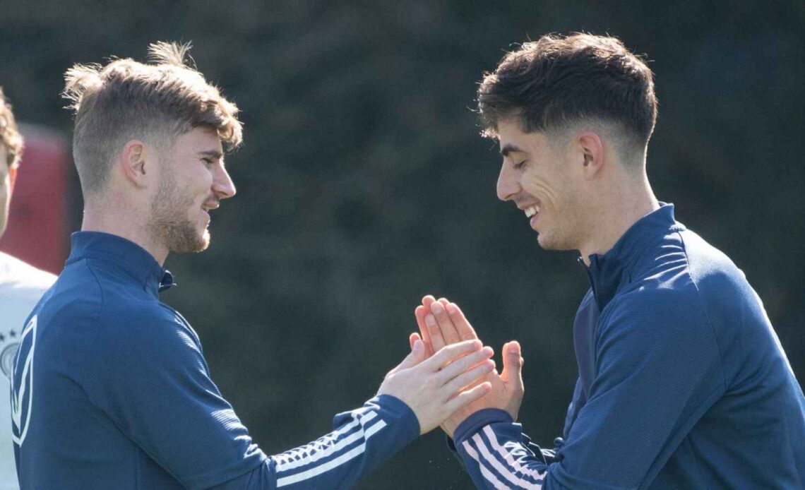Timo Werner and Kai Havertz with Germany