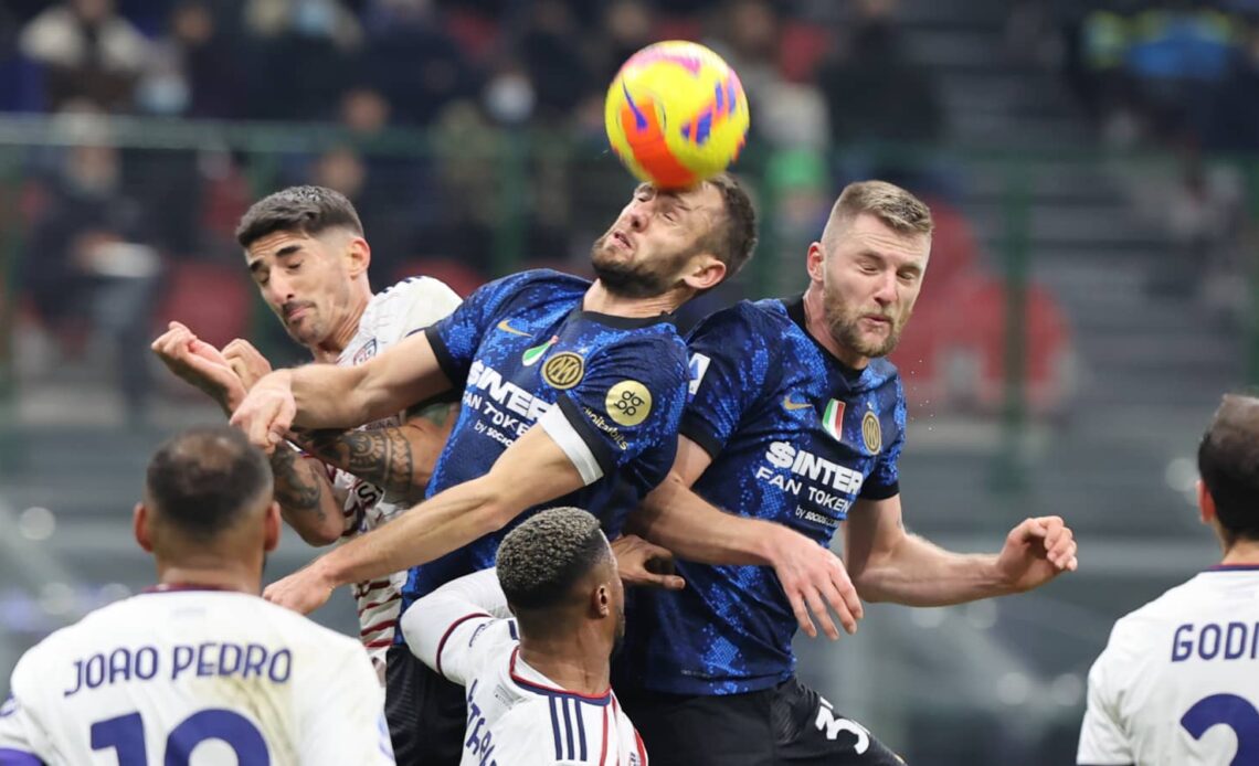 Inter Milan defenders Stefan de Vrij and Milan Skriniar