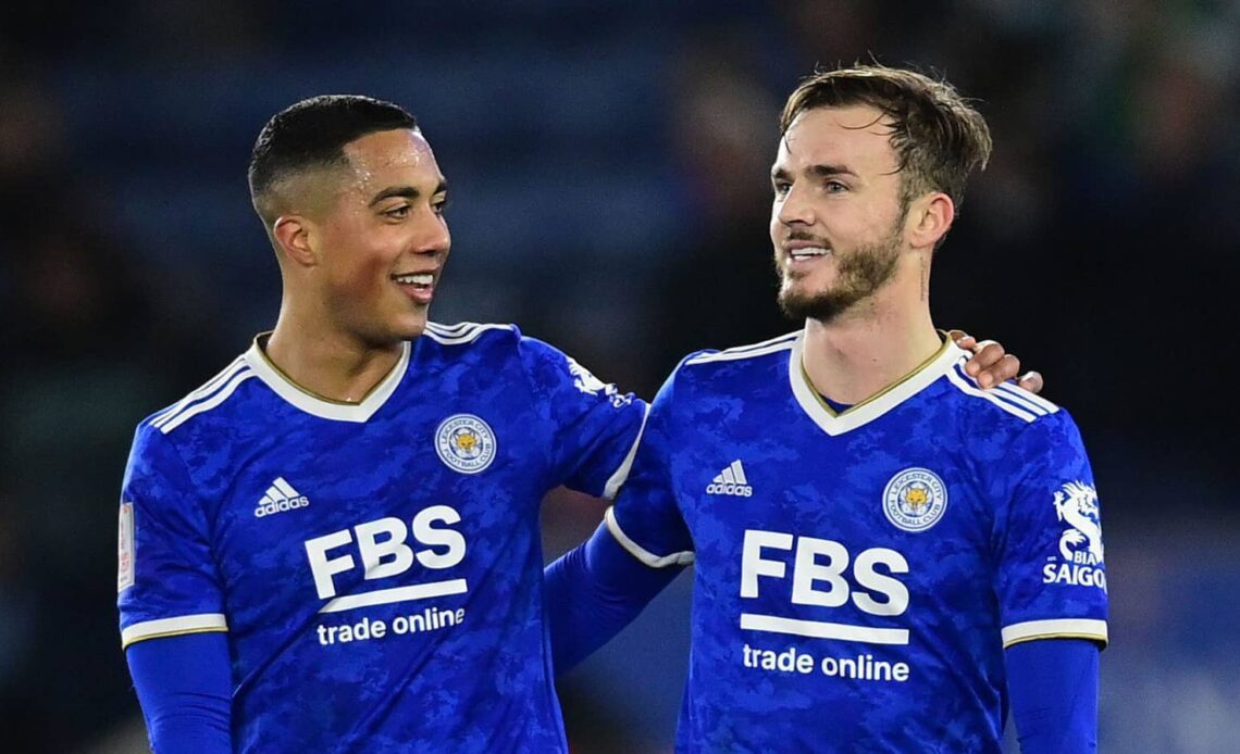 Leicester midfielders Youri Tielemans and James Maddison