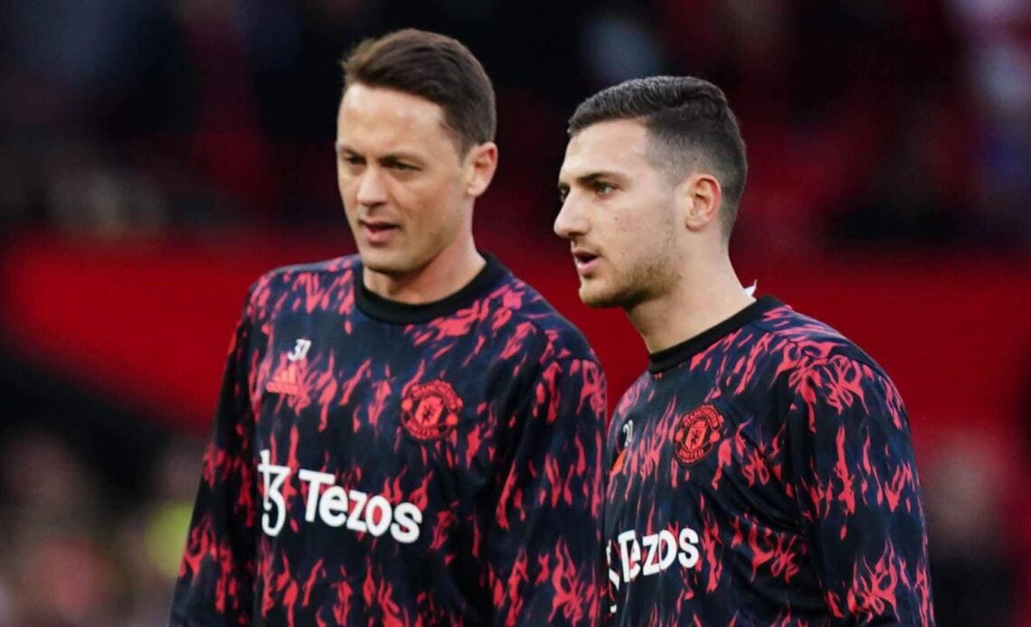 Nemanja Matic and Diogo Dalot preparing for Manchester United
