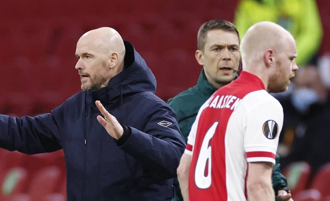 Erik ten Hag, Davy Klaassen, Ajax, February 2021.