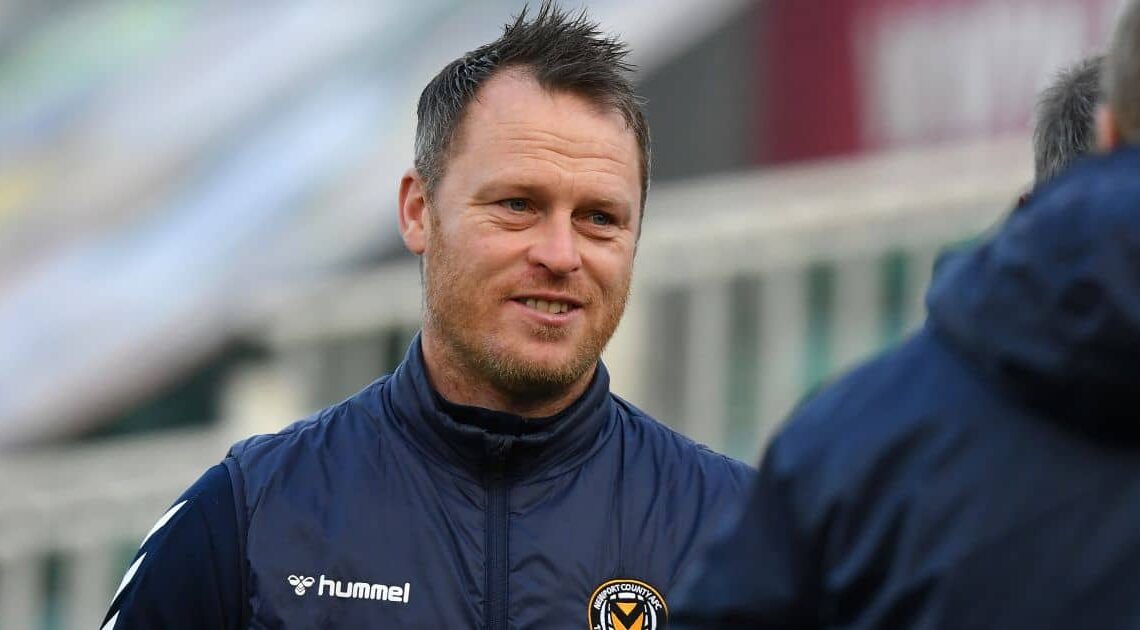 Newport County manager Michael Flynn before the Sky Bet League Two match at Rodney Parade