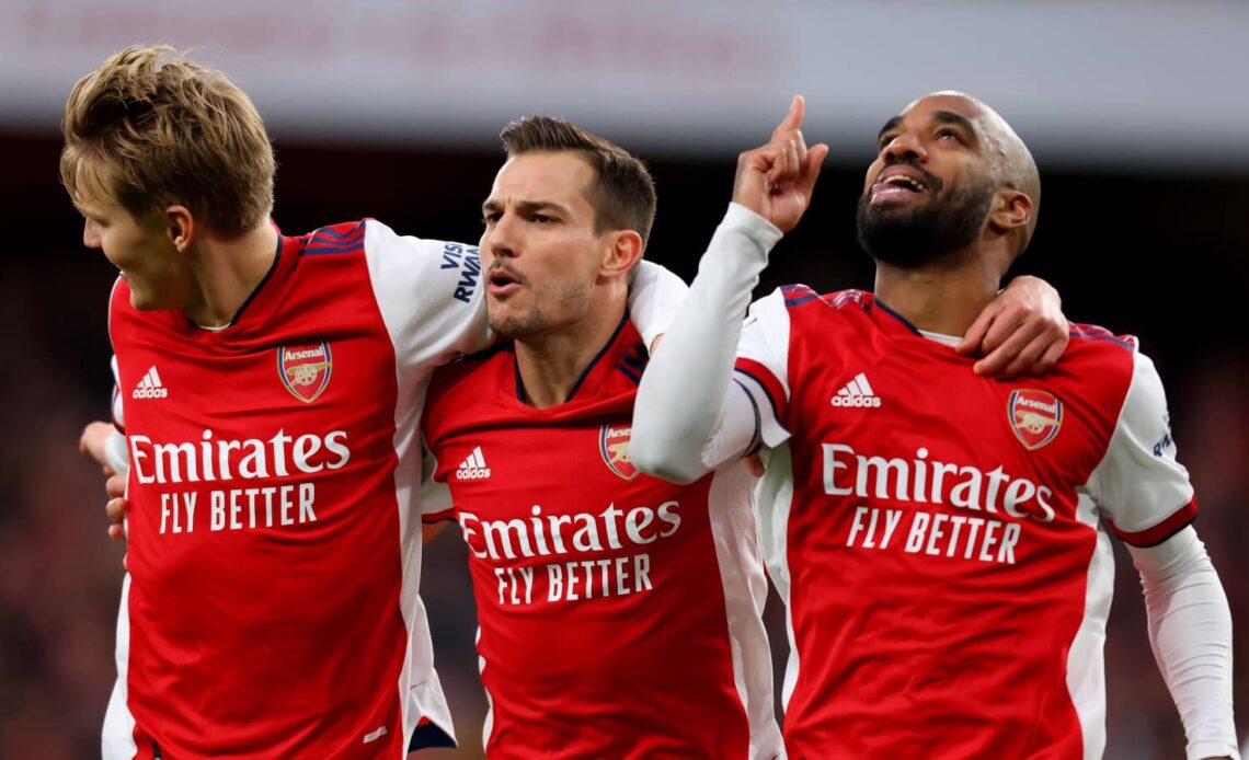 Arsenal trio Martin Odegaard, Cedric Soares and Alexandre Lacazette