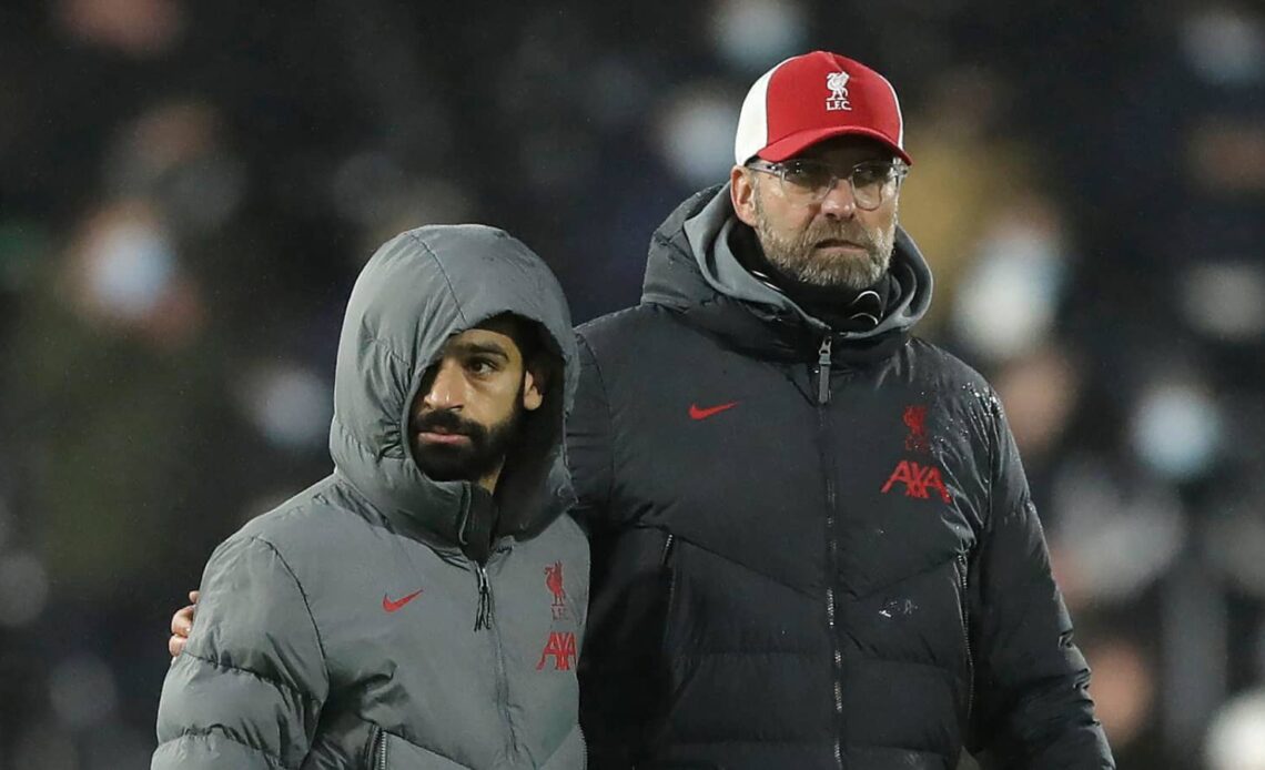 Liverpool manager Jurgen Klopp with Mohamed Salah