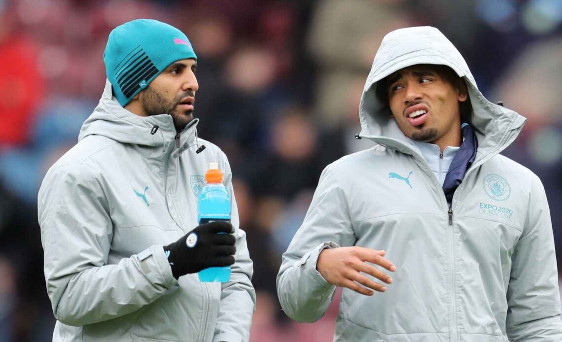 Riyad Mahrez and Gabriel Jesus at a Manchester City match