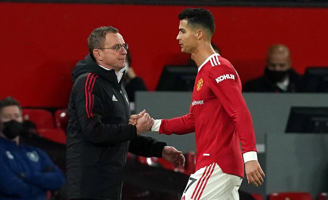 Man Utd manager Ralf Rangnick with Cristiano Ronaldo