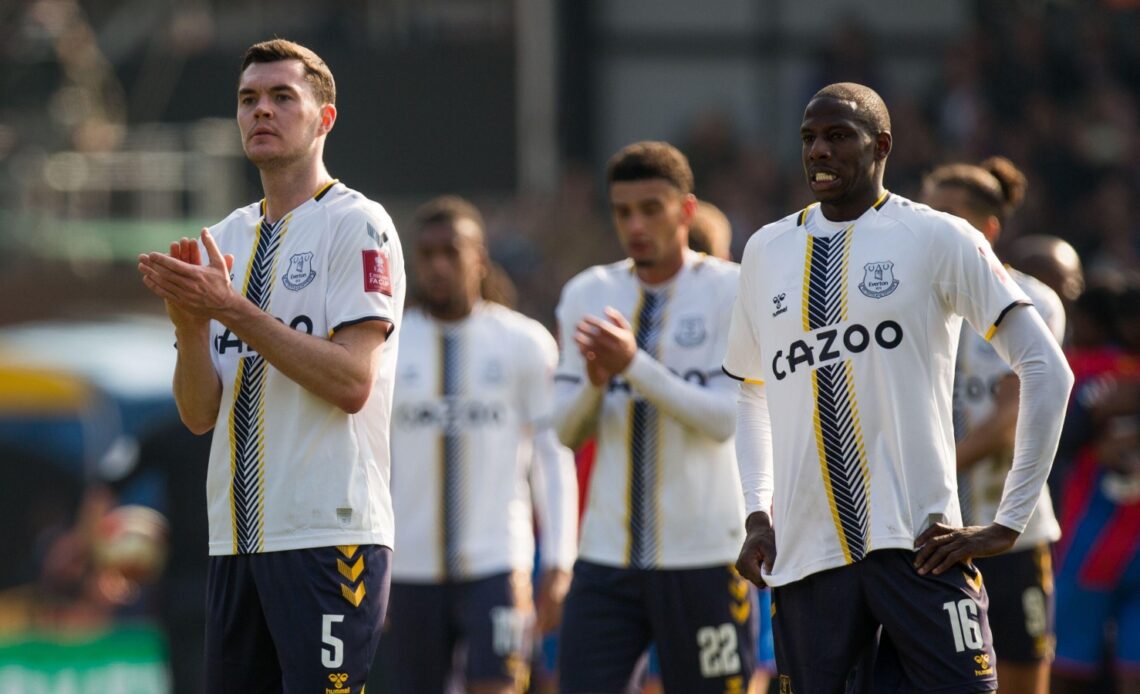 Reported West Ham target Michael Keane applauds the fans