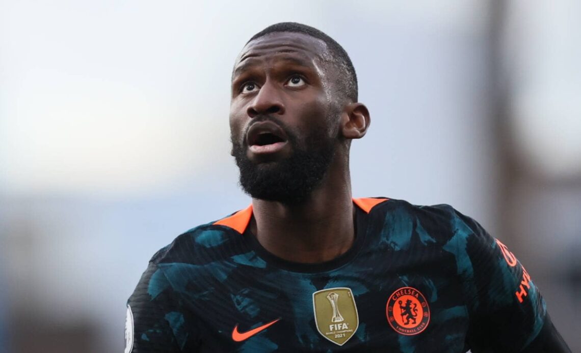 Antonio Rudiger looking up during a Chelsea match