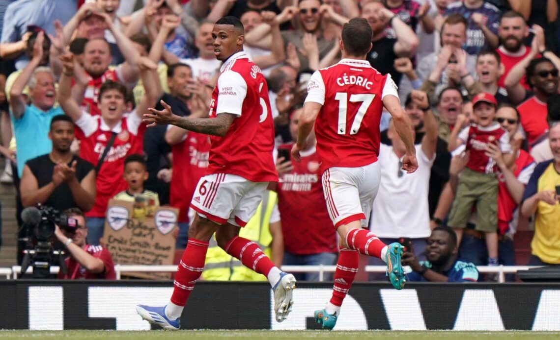 Arsenal defender Gabriel defender celebrates his goal