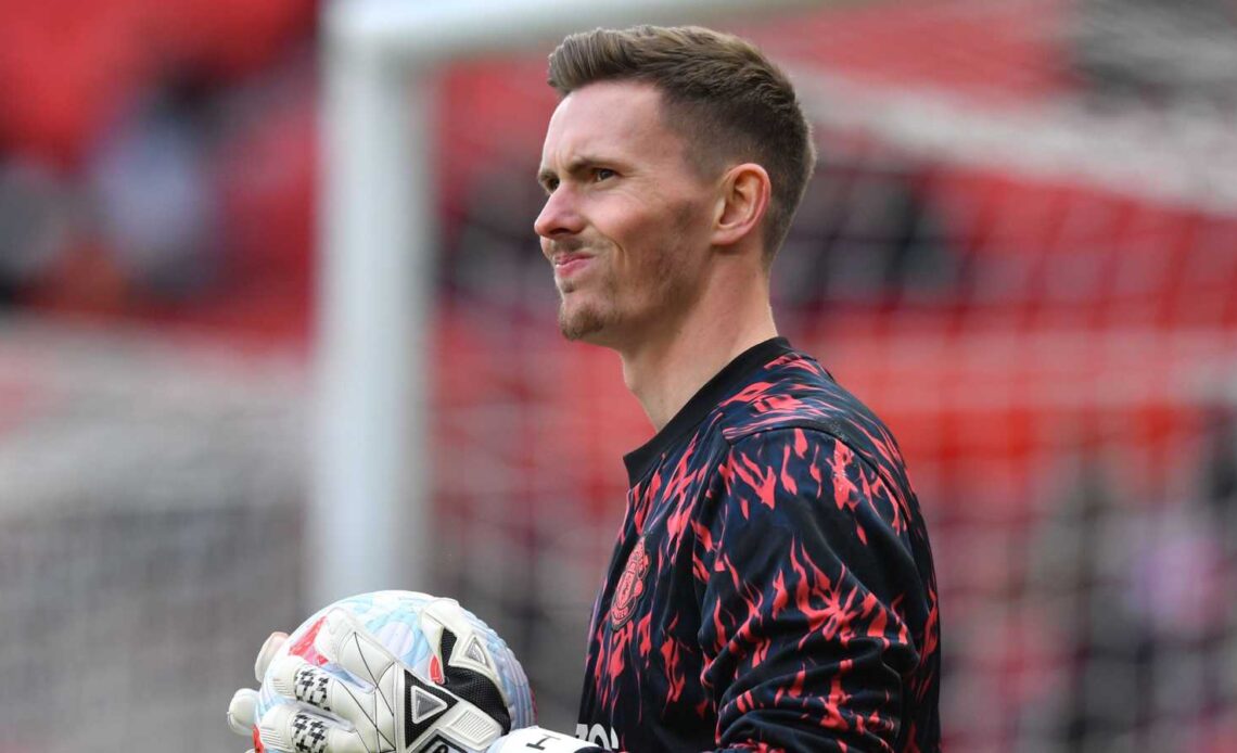 Dean Henderson during a Manchester United warm up