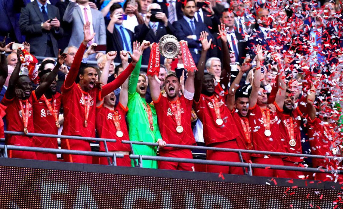 Liverpool receive the FA Cup after beating Chelsea