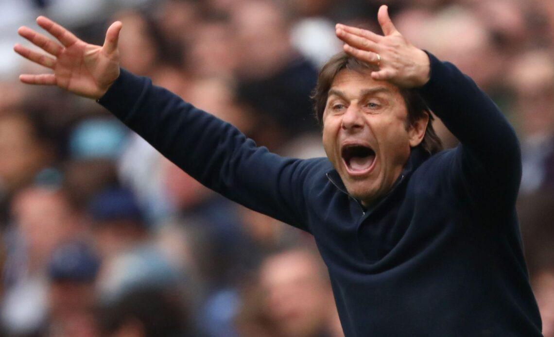 Tottenham boss Antonio Conte shouts at his players