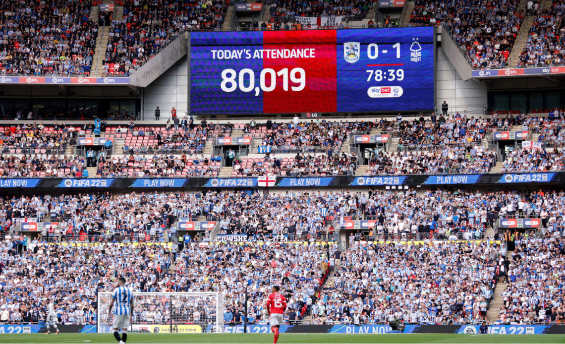 Huddersfield Town fans during their play-off final vs Nottingham Forest
