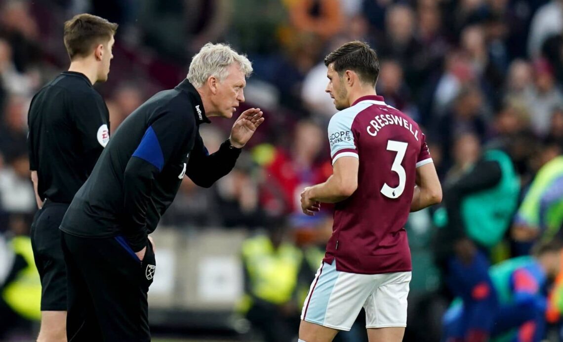 David Moyes Aaron Cresswell West Ham 2022 TEAMtalk1