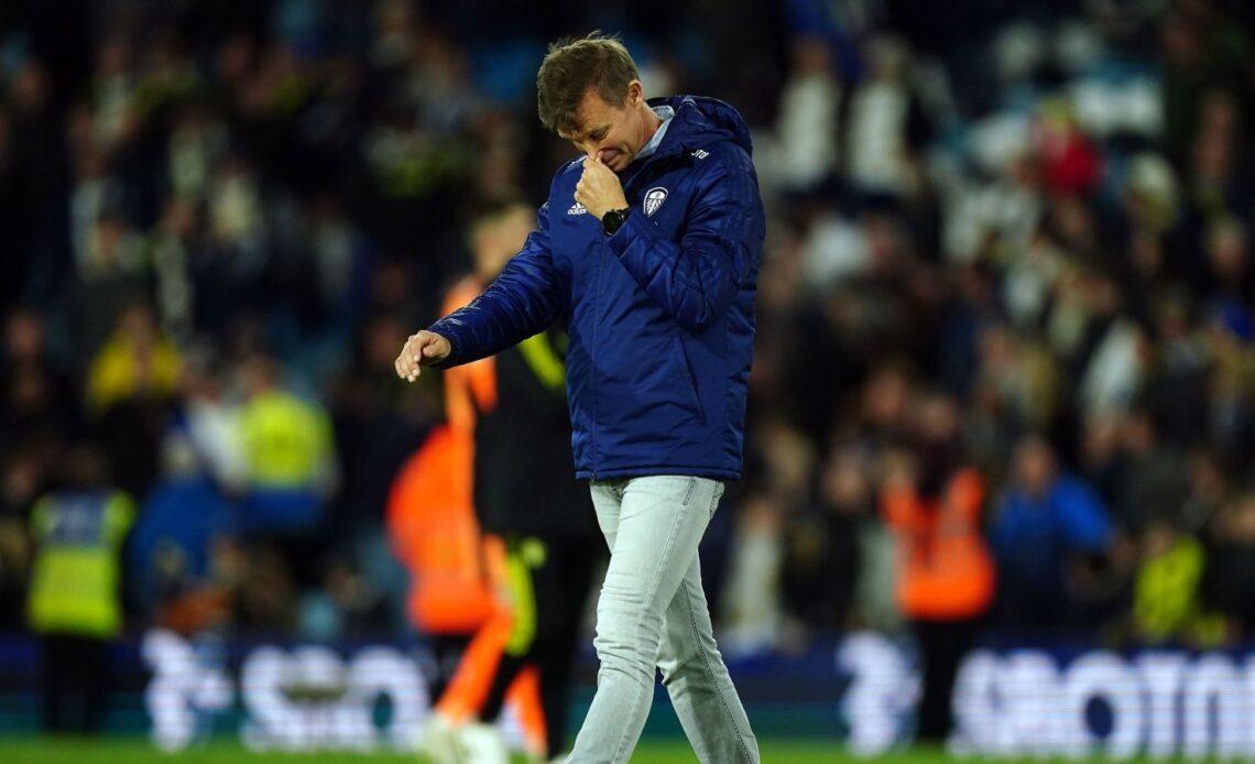 Jesse Marsch shows his disappointment after Leeds slumped to a 3-0 home Premier League defeat against Chelsea