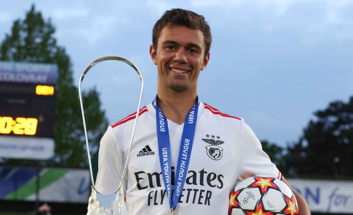 Henrique Araujo with the UEFA Youth League trophy