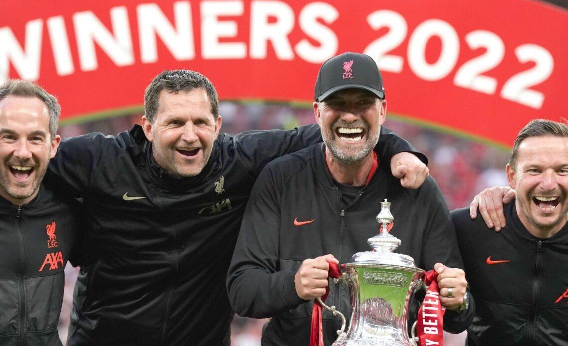Liverpool manager Jurgen Klopp celebrates with the FA Cup