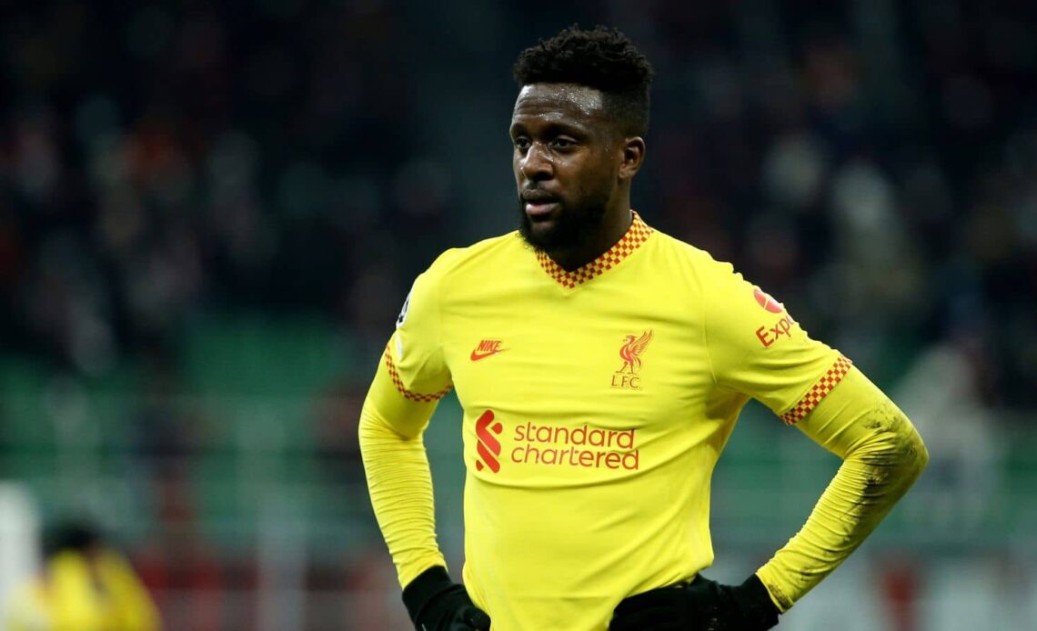 Divock Origi Liverpool striker during the Champions League clash against AC Milan at the San Siro