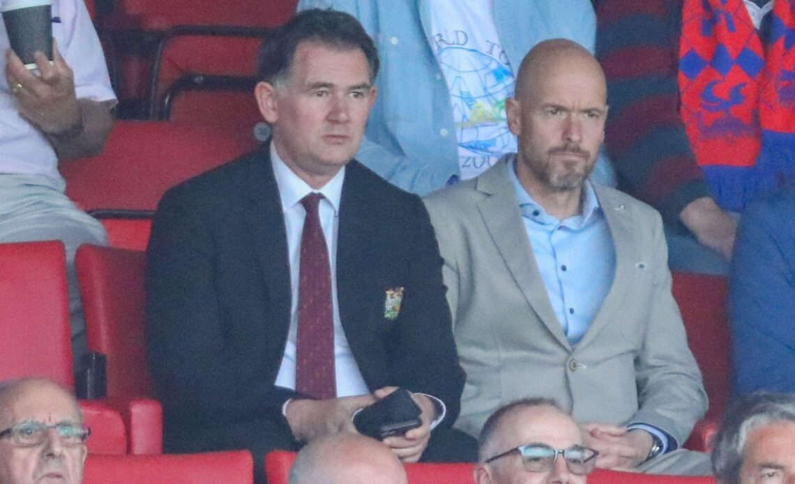 Man Utd football director John Murtough and new manager Erik ten Hag.