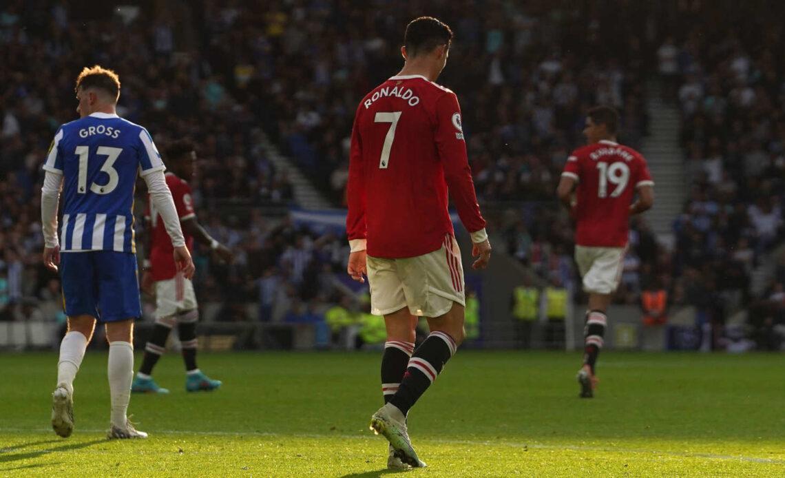 Manchester United forward Cristiano Ronaldo during his team's defeat at Brighton