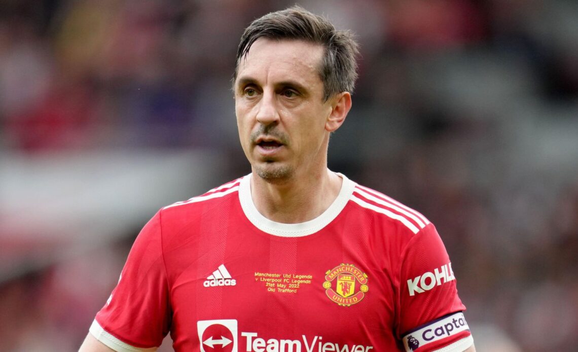 Ex-Man Utd defender Gary Neville plays in a charity match