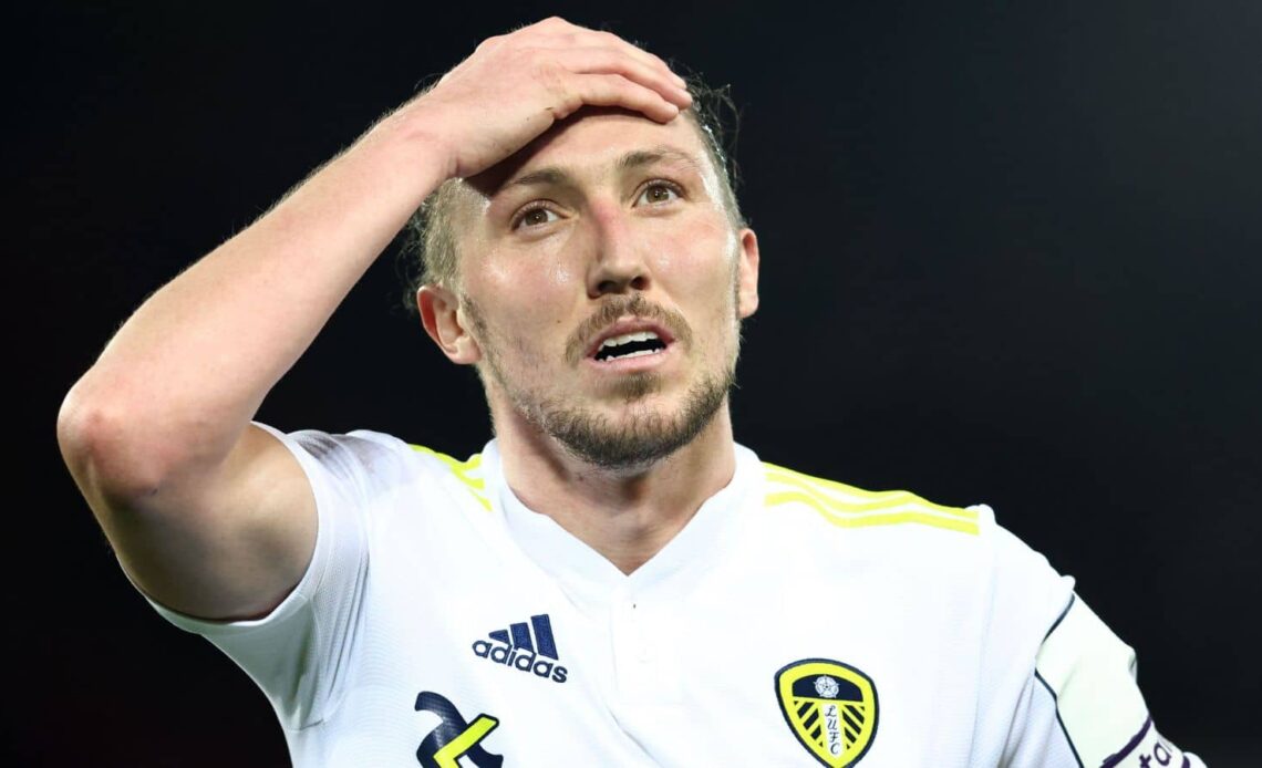 Luke Ayling, Leeds United stand-in captain, during the Premier League match against Liverpool at Anfield