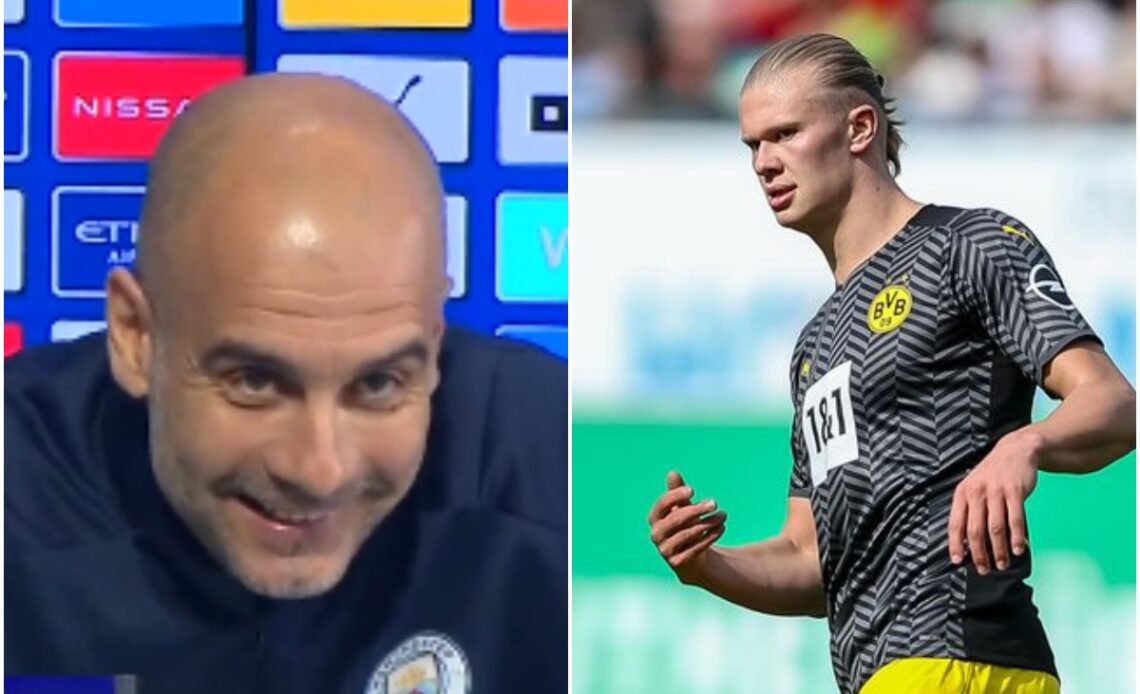 Video: Pep Guardiola's hilarious response to question about Erling Haaland Man City transfer