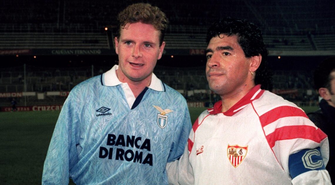 When Gazza faced Maradona... & upstaged Diego with a wondergoal