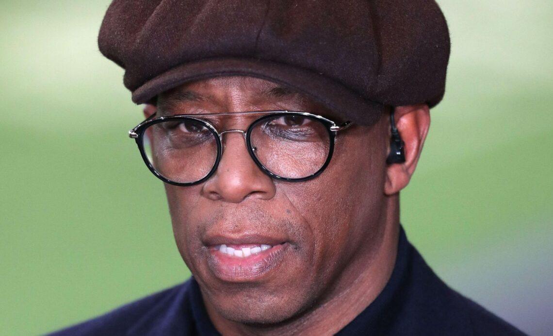 Arsenal legend Ian Wright watches a clip
