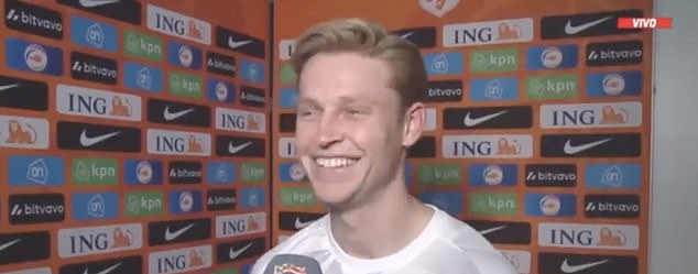 De Jong was asked whether he would be leaving Barcelona's beaches for cold of Manchester