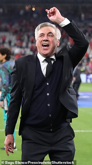 The Brazilian is set to be rewarded for his impressive season for Carlo Ancelotti's (pictured) side