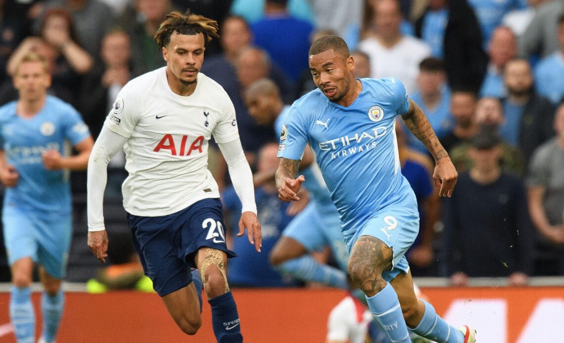 Arsenal target Gabriel Jesus in action against Tottenham