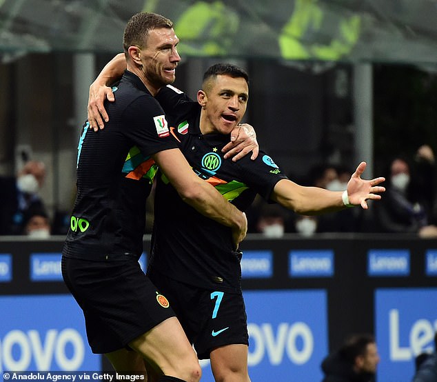 Edin Dzeko (left) and Alexis Sanchez (right) are both set to leave Inter Milan this summer