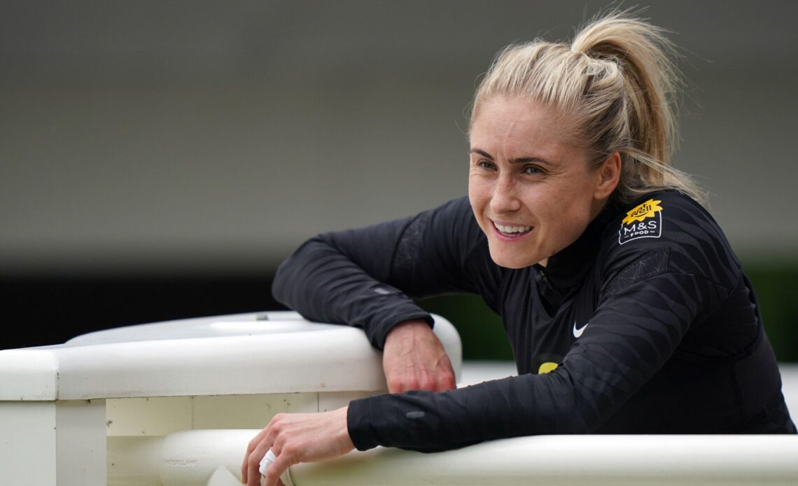 England defender Steph Houghton at a training session