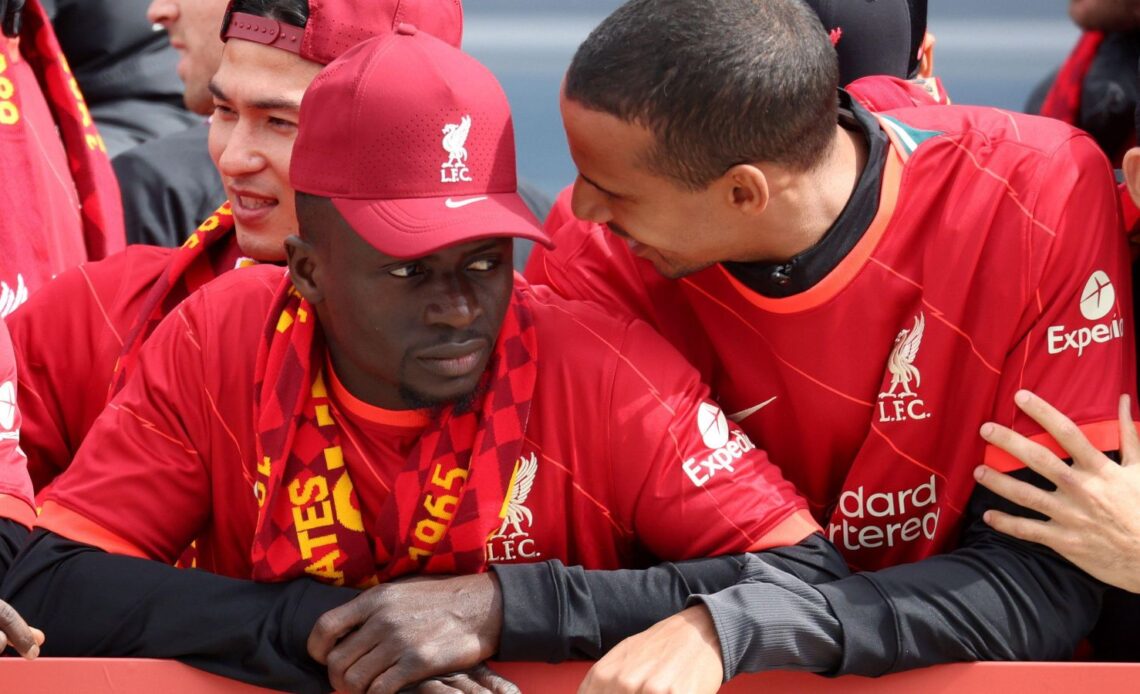 Liverpool forward Sadio Mane looks glum
