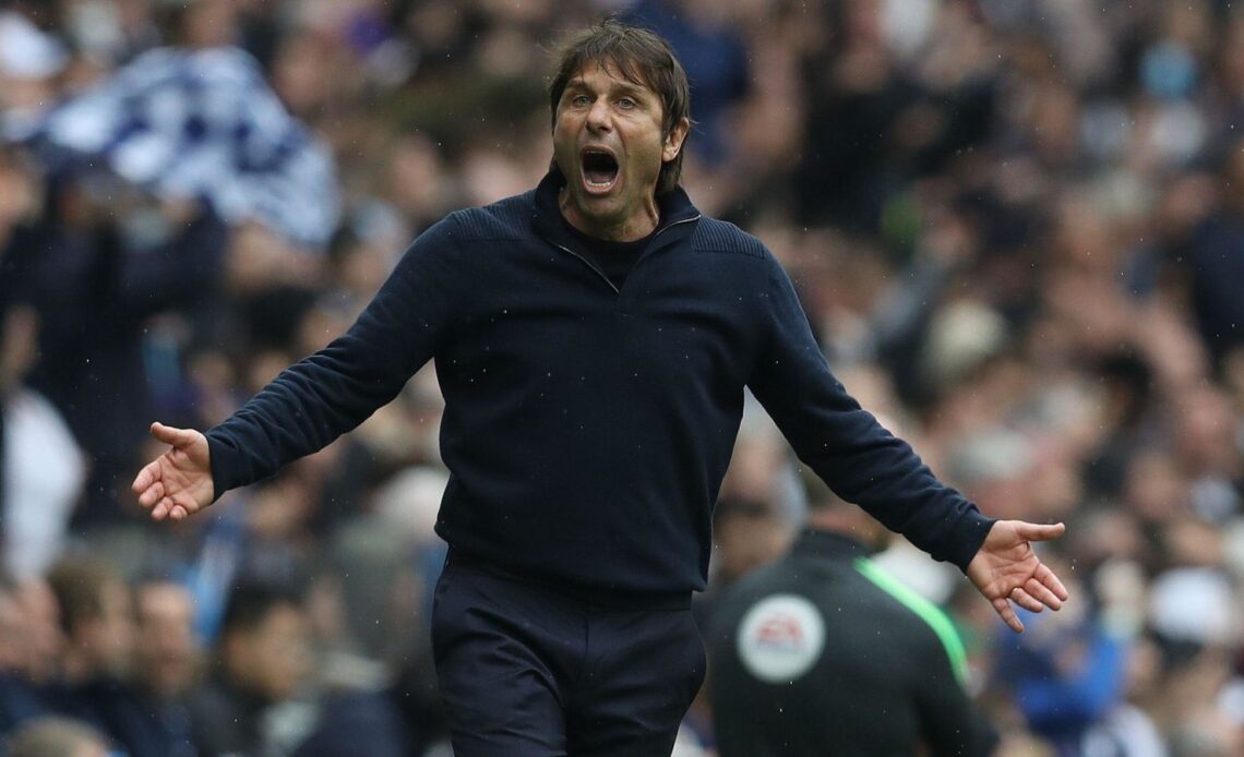 Tottenham manager Antonio Conte urges his side on in the Premier League game against Burnley