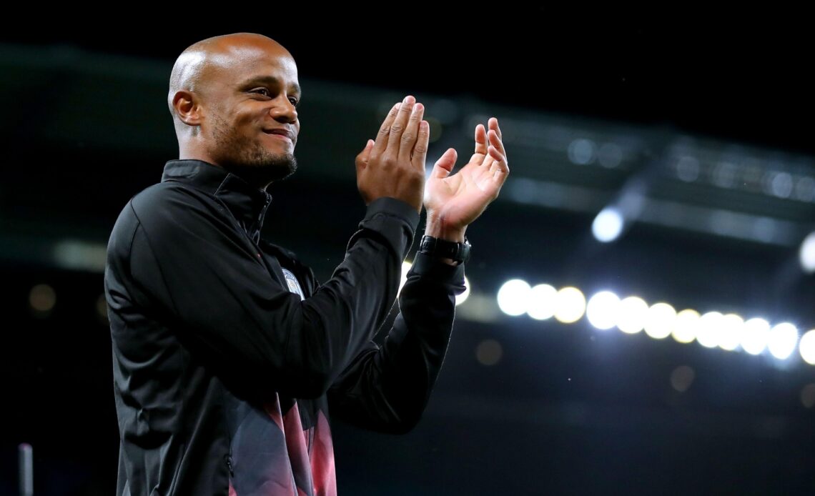 Burnley manager Vincent Kompany applauds the fans