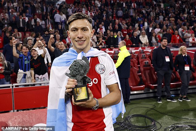 Lisandro Martinez won player of the season at the end of Ajax's triumphant 2021/22 campaign