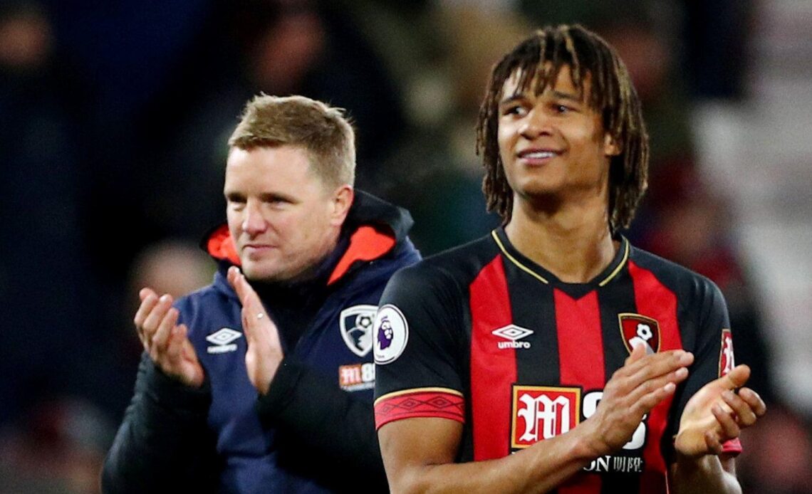 Newcastle-linked defender Nathan Ake and Eddie Howe clapping the fans