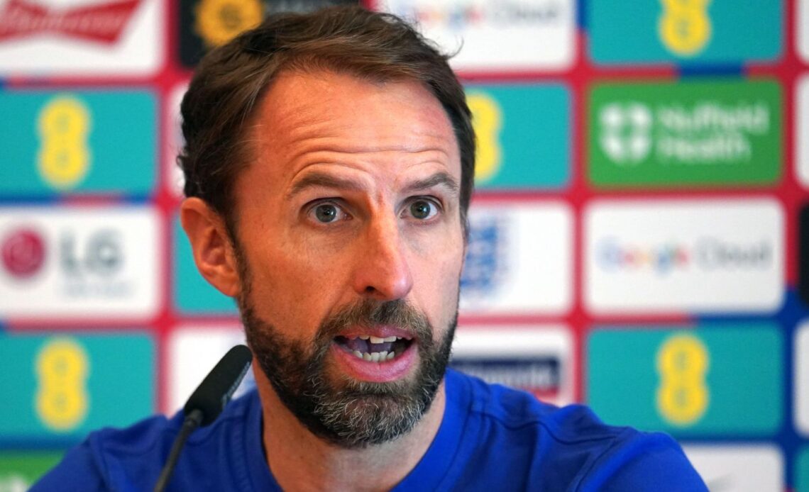 England boss Gareth Southgate speaks to journalists