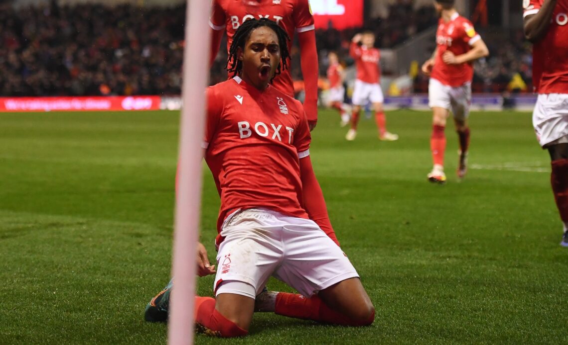 Premier League-linked Djed Spence celebrates his goal