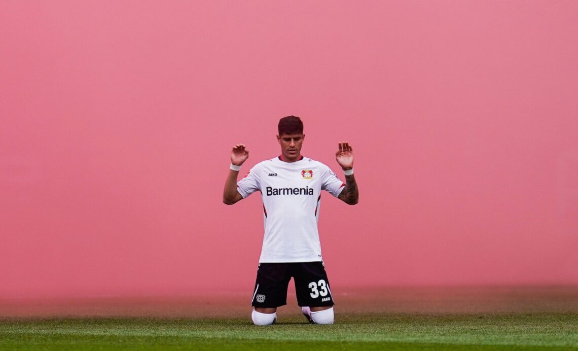 Tottenham-linked defender Piero Hincapie before a match