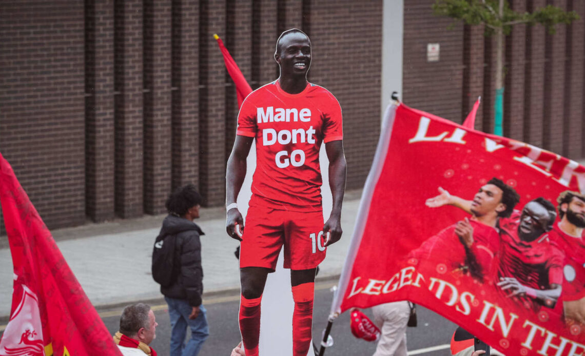 A cut-out of Sadio Mane, who left Liverpool for Bayern Munich in the summer transfer window